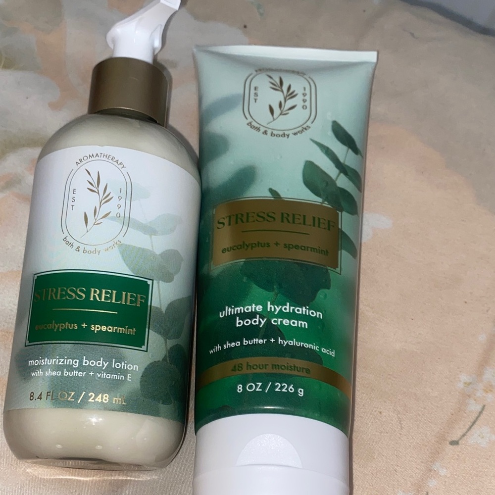 Bath & Body Works Eucalyptus Spearmint Moisturizer Duo - Green and White